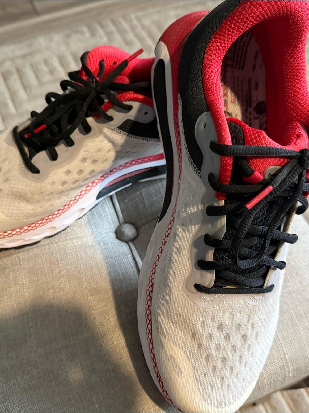 Under Armour Red and Black Athletic Shoe Interior